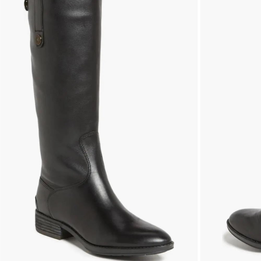 Sam Edelman Black Penny Leather Riding Boot Size 7.5